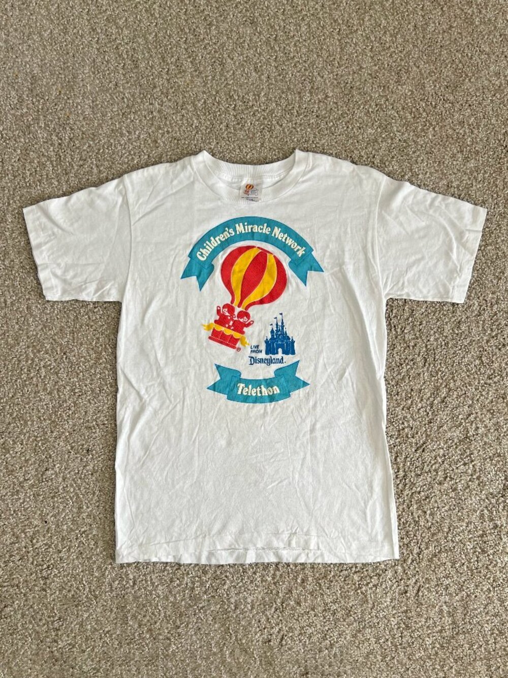 Vintage 80s Childrens Miracle Network Telethon Live from Disneyland T-Shirt Sz S